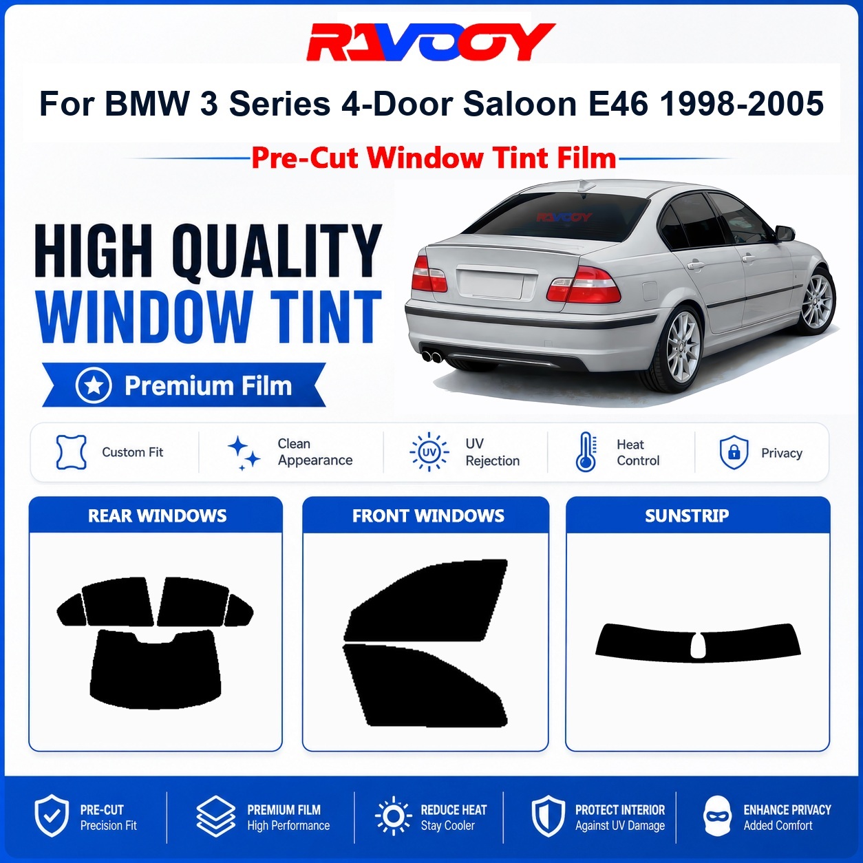 Privacy Screen Protector - BMW 3 시리즈 4도어 세단 E46
