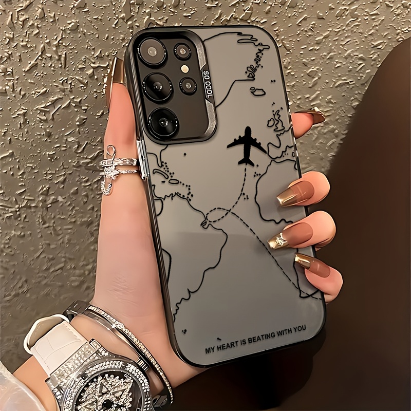 Samsung Galaxy A55 - 흥미로운 비행기 경로 디자인 폰 케이스