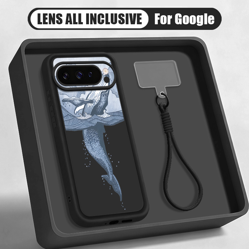  혹등고래 프린트 손목 스트랩 끈 케이스 (구글 픽셀  - Google Pixel 9 Pro 리뷰 및 가격