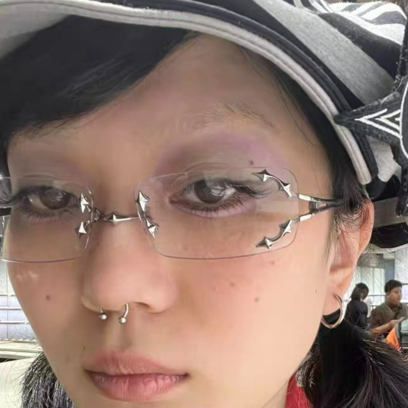 빈티지 무테 사각 스타 안경 스파이시 걸스 스트릿웨어  - Anti Blue Light Film 리뷰 및 가격